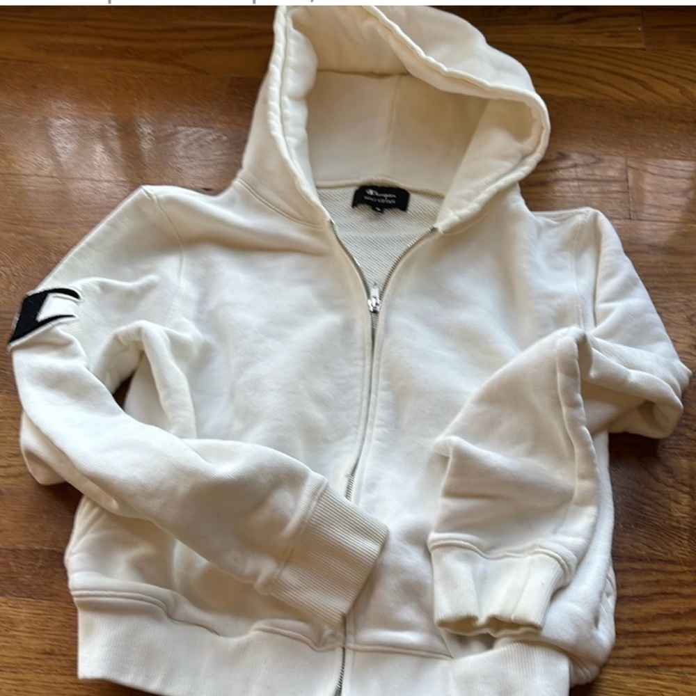 Nili lotan cropped hooded sweatshirt